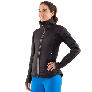 Lululemon Run Bundle Up Down / Fleece Removable Hood Jacket In Black
